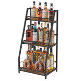 Estante Hayexiha de tres niveles, vista frontal, acceso rápido a botellas.