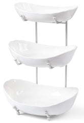 HBlife frutero tres niveles cerámico encimera para organizar frutas