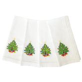 HCRAFT servilletas de algodón bordadas con árbol navideño para cenas festivas.