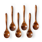 Hefild cucharas de miel de madera, juego de seis, diseño premium para servir con precisión.
