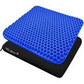 Cojín Helishy Egg Gel con diseño panal para asiento, soporte cómodo en sesiones prolongadas.