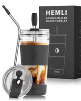 Vaso Hemli de vidrio doble pared para llevar mantiene la temperatura ideal