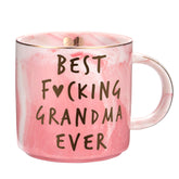 Taza Hendson Nana rosa mármol 11.5oz, regalo emocional para el día de la abuela.