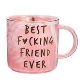 Taza Hendson de amistad marmol rosa, ideal para empezar el día con estilo.