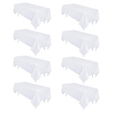 Mantel blanco Heneger rectangular 60x102, ideal para cenas y banquetes.