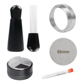 HengYDa distribuidor espresso 58mm: nivelación precisa para extracción uniforme.