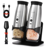 Molinillos HETcogiz para sal y pimienta, vista frontal, ideal para sazonar al momento de cocinar.