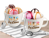 Hexagram tazón helado para dos, diseño exclusivo para parejas, ideal para compartir.