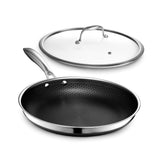 Pan HexClad híbrido de 12 pulgadas, ideal para dorar con calor uniforme.