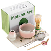 Heymirro Conjunto Matcha: tazon ceramico con pico para verter sin goteos.