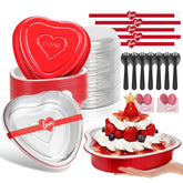 HEYYUMI molde corazón 22oz con tapa, ideal para hornear y servir.