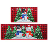 HGKFQP Alfombra de cocina con Santa, ideal para entrada o cocina cálida.