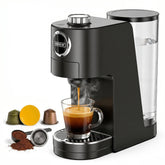 HIBREW H3C vista frontal con taza mostrando tamaño compacto y rapidez