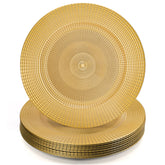 Hiceeden plato cargador dorado 13 pulgadas, diseño de cadena que eleva la mesa.
