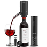 Higfra abre vino eléctrico 4-en-1 listo para verter con estilo.
