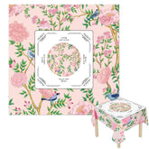 Mantel Hillsuren con patrón floral de aves para mesa elegante.