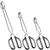Pinzas HINMAY de 10 pulgadas con mango negro para voltear carnes con control