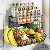 HIPLIYS estante magnético para nevera con tapa de madera y frutas al alcance