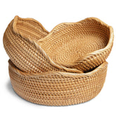 Cesta HITOMEN para pan en ratán, ideal para servir y organizar la encimera.
