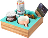 Hitseon portavasos para sofá en verde, estable y cómodo para bebidas.
