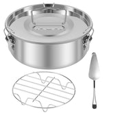 Molde flan HJJWNDDNG de acero inoxidable con tapa, ideal para 1,5 cuartos.