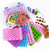 HKNMTT caja de almacenamiento para moldes gominolas, organiza y mantiene limpios.