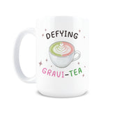 Taza Hogg desafiando Gravi-Té; cerámica de 15 oz para mantener el calor.