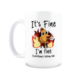 Taza HOGG con mensaje humorístico para la oficina, ideal para relajarte.