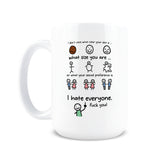 Taza Hogg Odio a la Gente, ideal para desayunar con humor.