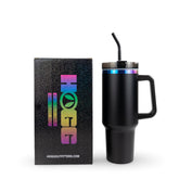 Taza Hogg con acabado arcoíris, ideal para grabado personalizado.