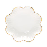 HOKMOKQOK plato de porcelana con flor dorada, ideal para servir aperitivos en eventos