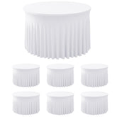 HolidayIdeas faldas de mesa circulares blancas de 60 pulgadas para banquetes
