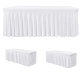HolidayIdeas faldas-mesa-spandex-8ft, conjunto de 2, listas para elevar la decoración del evento.