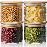 HomArtist frascos vidrio 17 oz con tapas bambú, ideales para ensaladas y almacenamiento