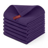 Homaxy paño de cocina berenjena, tejido waffle suave y absorbente para secar platos
