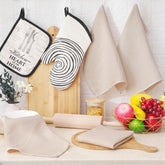 Conjunto Homaxy 12 paños beige para uso diario y coordinación en la cocina.