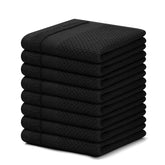 Homaxy paños de cocina negros de algodón 12x12 con tejido panal, secado eficiente