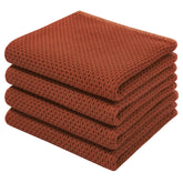 Toallas Homaxy de algodón con tejido waffle, textura suave y absorbente en color óxido