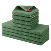 Toallas Homaxy en cuadros verde hierba, absorbentes para uso diario.
