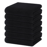 Toallas Homaxy con tejido panal negro, suaves y duraderas para utensilios delicados.