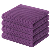 Toallas Homaxy morado con tejido waffle de algodón para secado suave.