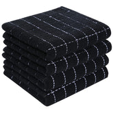 Toallas Homaxy de cocina negro con cuadros, 13x28 pulgadas, secan platos.