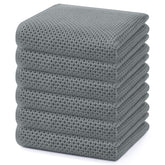 Homaxy toallas cocina waffle gris, pack seis, secado rápido para platos y utensilios.