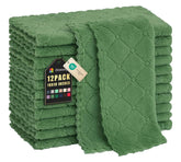 Homaxy paños de cocina verde hierba 12 pack para secado eficiente de platos