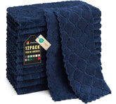 Paño Homaxy de cocina azul marino, 12 piezas, fácil de mantener para secar vajilla.