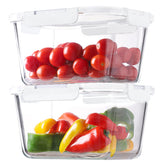 HOMBERKING contenedor vidrio 1800ml con tapa, almacenamiento seguro de comidas