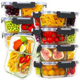 HOMBERKING envases de vidrio triple compartimento para porciones de 1060 ml.