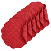 Manteles redondos acolchados HOMBYS con borde ondulado para mesa segura y elegante
