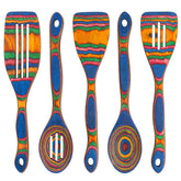 Home Beets: set de utensilios de madera 5 piezas para cocinar y servir sin rayar sartenes