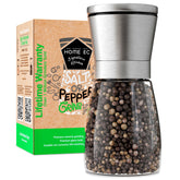 HOME EC molinillo de sal y pimienta con cuerpo de cristal alto y práctico.